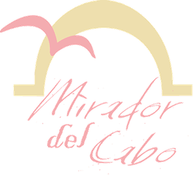 Logotipo Mirador del Cabo: gaviota sobre un arco